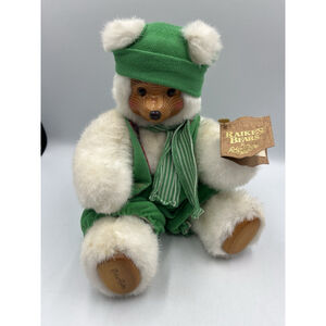 Robert Raikes Originals Santa's Elf Stuffed Green Christmas Bear Vintage 1989 SE